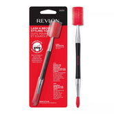 Revlon lash and brow styling tool with red bristles.