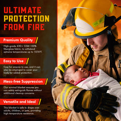 Mart Cobra Emergency Fire Blanket for Home and Kitchen - 1 Pack - Fire Blankets Emergency for Home 40x40 - Fire Suppression Blanket - Fiberglass Fire Blankets
