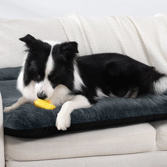 SOPAT Deluxe Washable Dog Bed – Soft faux velvet crate mat with fiber stuffing,