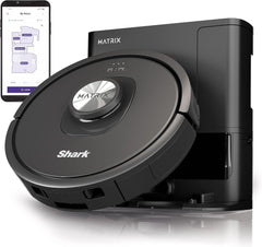 Shark RV2310AE Matrix Self-Emptying Robot Vacuum, 45-Day Bagless Capacity, Precision Mapping, Pet Hair Brushroll, Wi-Fi Enabled for Carpets & Hard Floors, Black