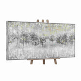YS-Art Forest Fog Textured Large Canvas Wall Art with Antique Frame, Hand-Painted Painting for Home Decor, 24x48 Inches