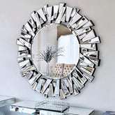 Autdot Round Wall Mirror for Living Room, Large Elegant Mirror Wall Decor with Beveled Edge, 32" x 32" Modern Decorative Mirror for Dining Room, Bathroom, Entrance