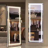 FENNIO Full Length Mirror with Lights 63"x16", LED Full Body Mirror, Free Standing Lighted Floor Mirror, Wall Mounted Hanging Mirror with Light for Bedroom, Aluminum Frame, Dimming & 3 Color Lighting