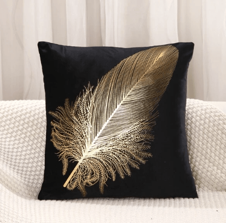 1-pc-Metallic-Gold-Feather-Print