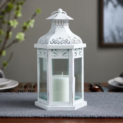 Small White Metal Lantern By US Trove