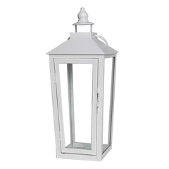 15.7" White Metal Lantern by US Trove