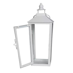 15.7" White Metal Lantern by US Trove