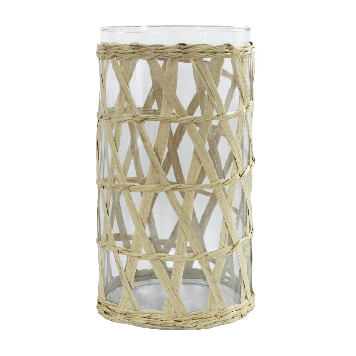 8" Glass Vase with Rattan Cover by US Trove