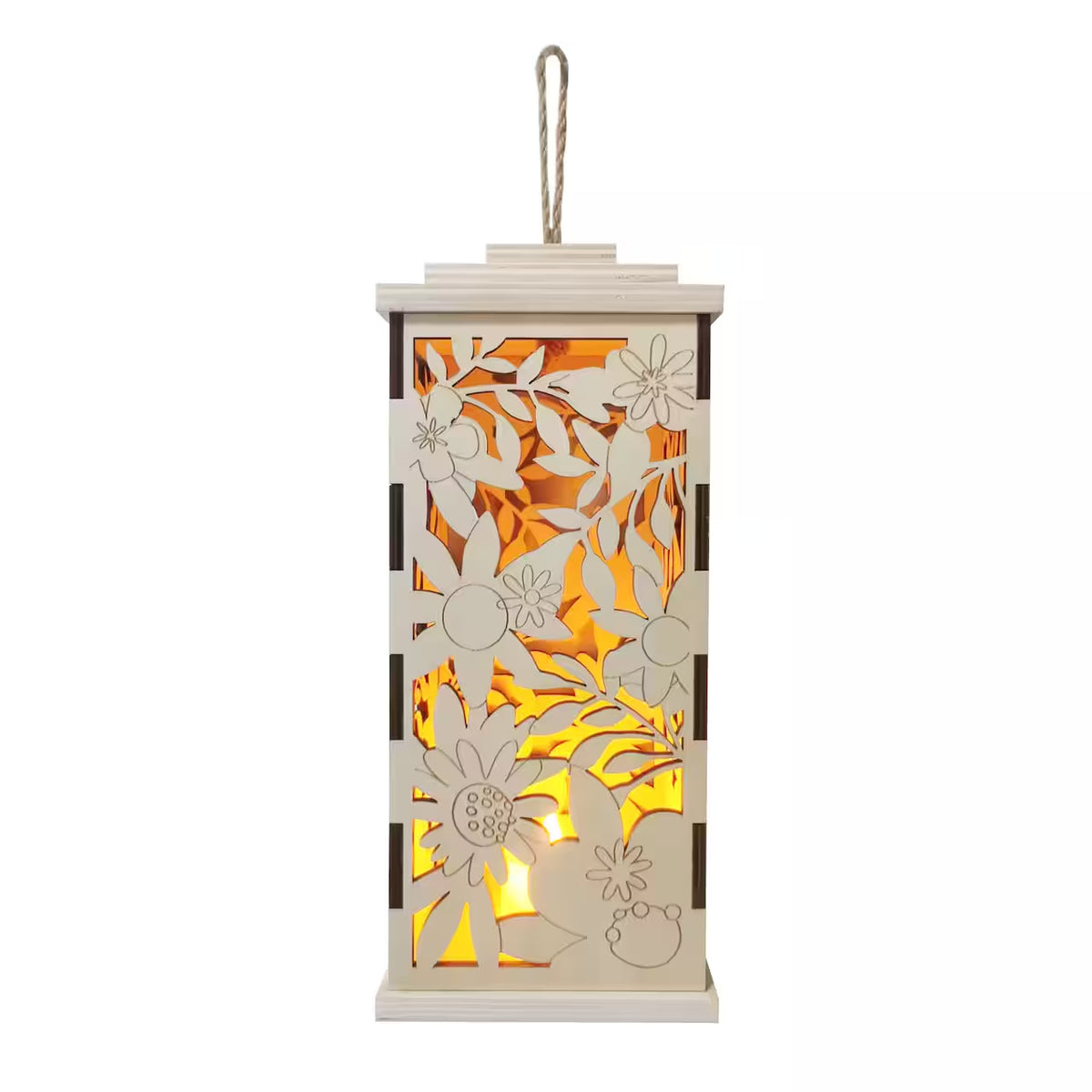 10" Flower LED Plywood Lantern by US Trove