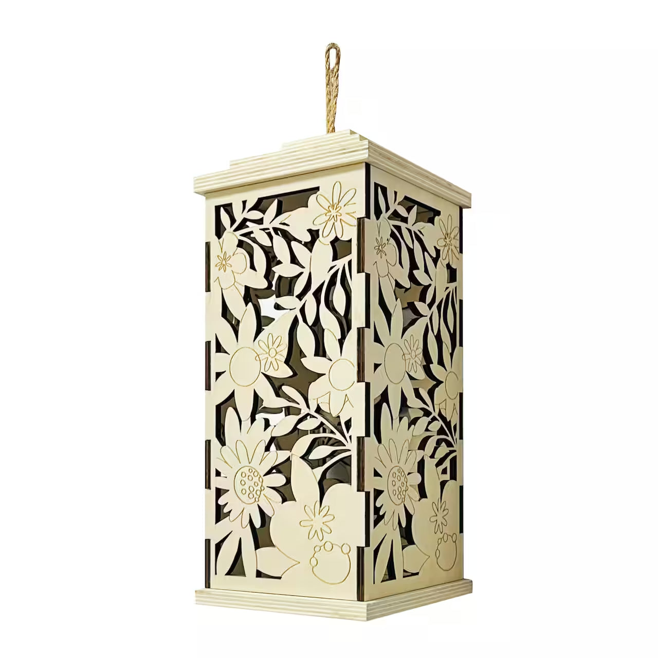 10" Flower LED Plywood Lantern by US Trove