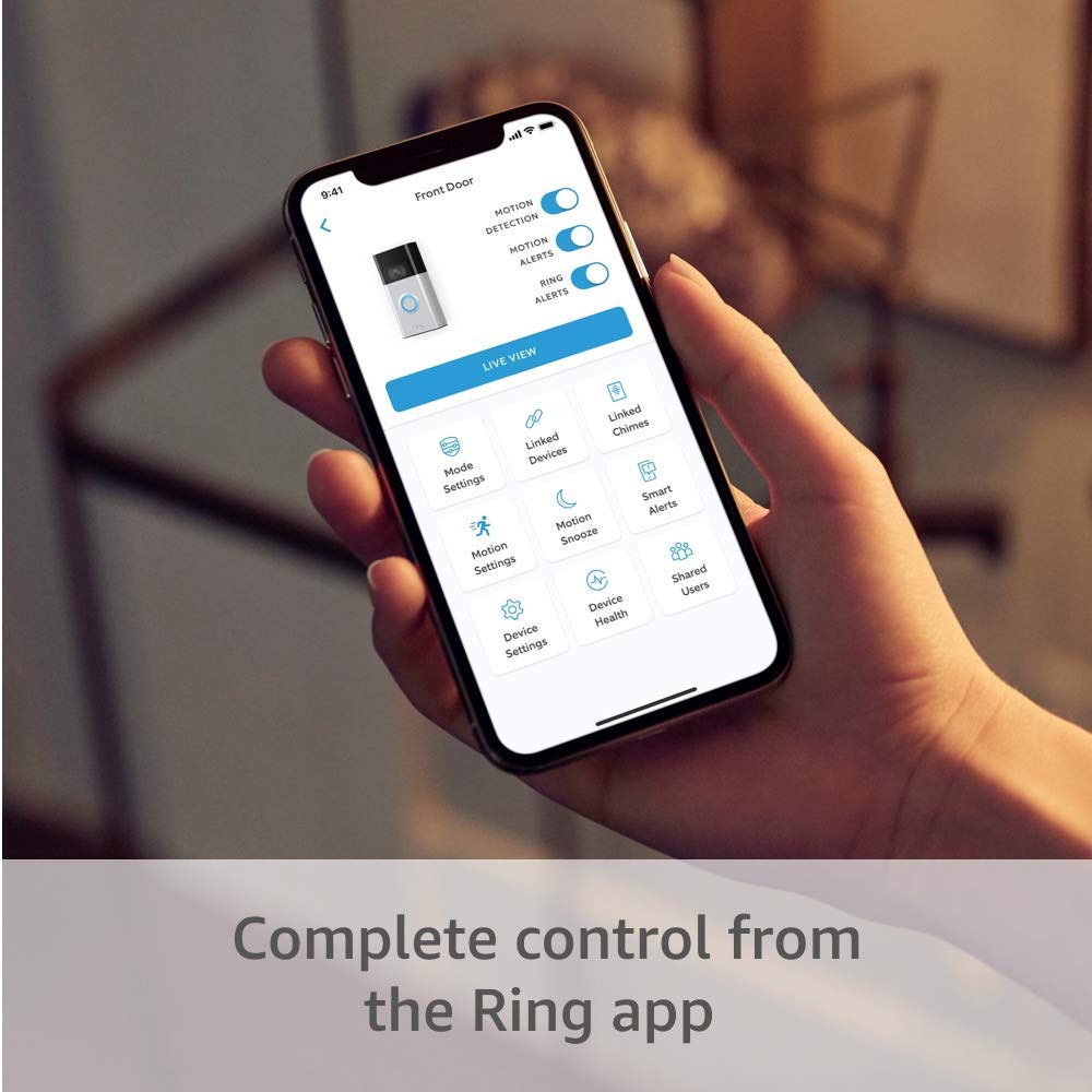 Ring Video Doorbell – 1080p HD video, improved motion detection, easy installation