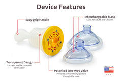 LifeVac Choking Rescue Device for Kids and Adults | Portable Airway Assist Device | First Aid Choking Device for Kids and Adults | Yellow Travel Kit