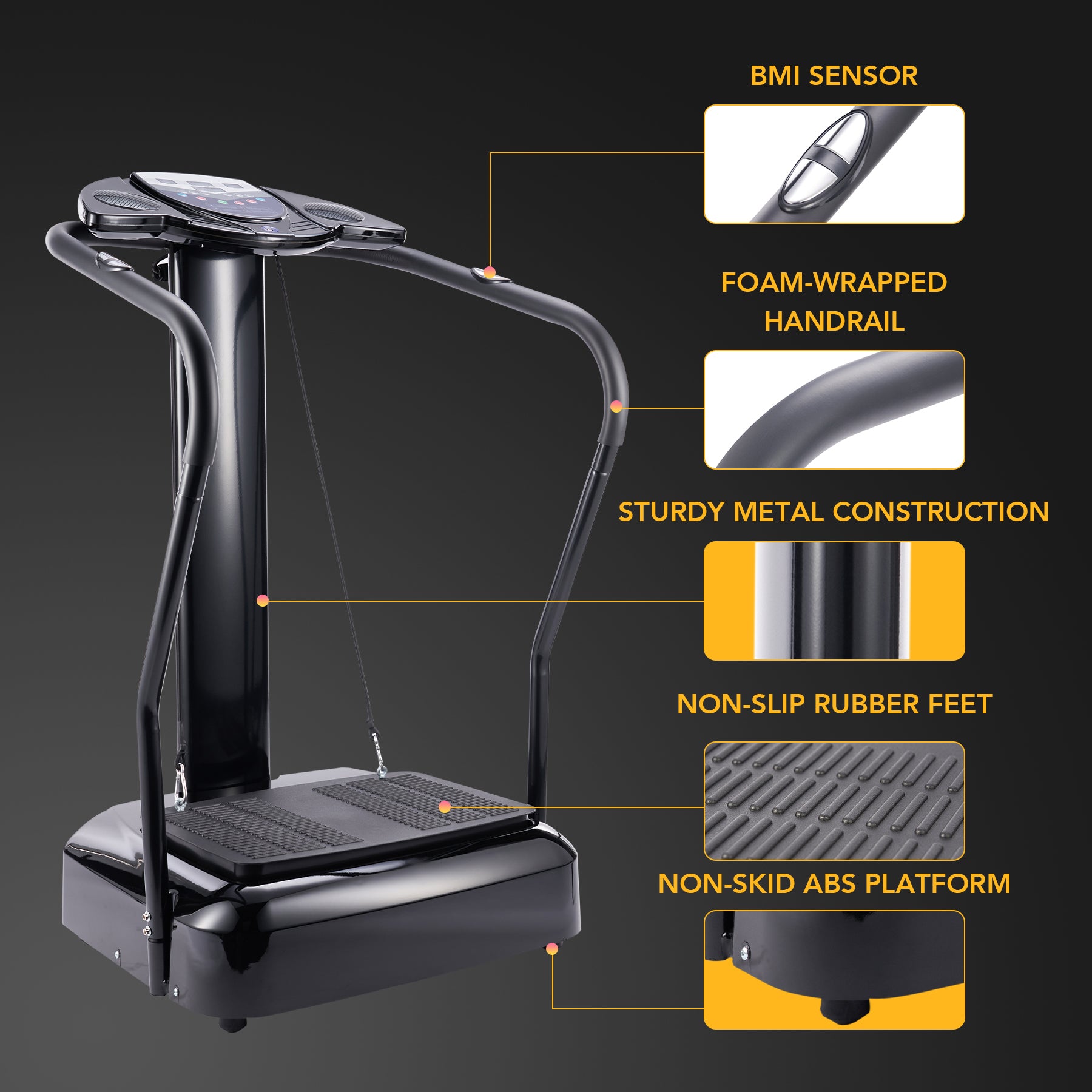 Bestco Upgraded Fitness Slim Full Body Crazy Fit Massage Vibration Machine Platform with Arm Straps