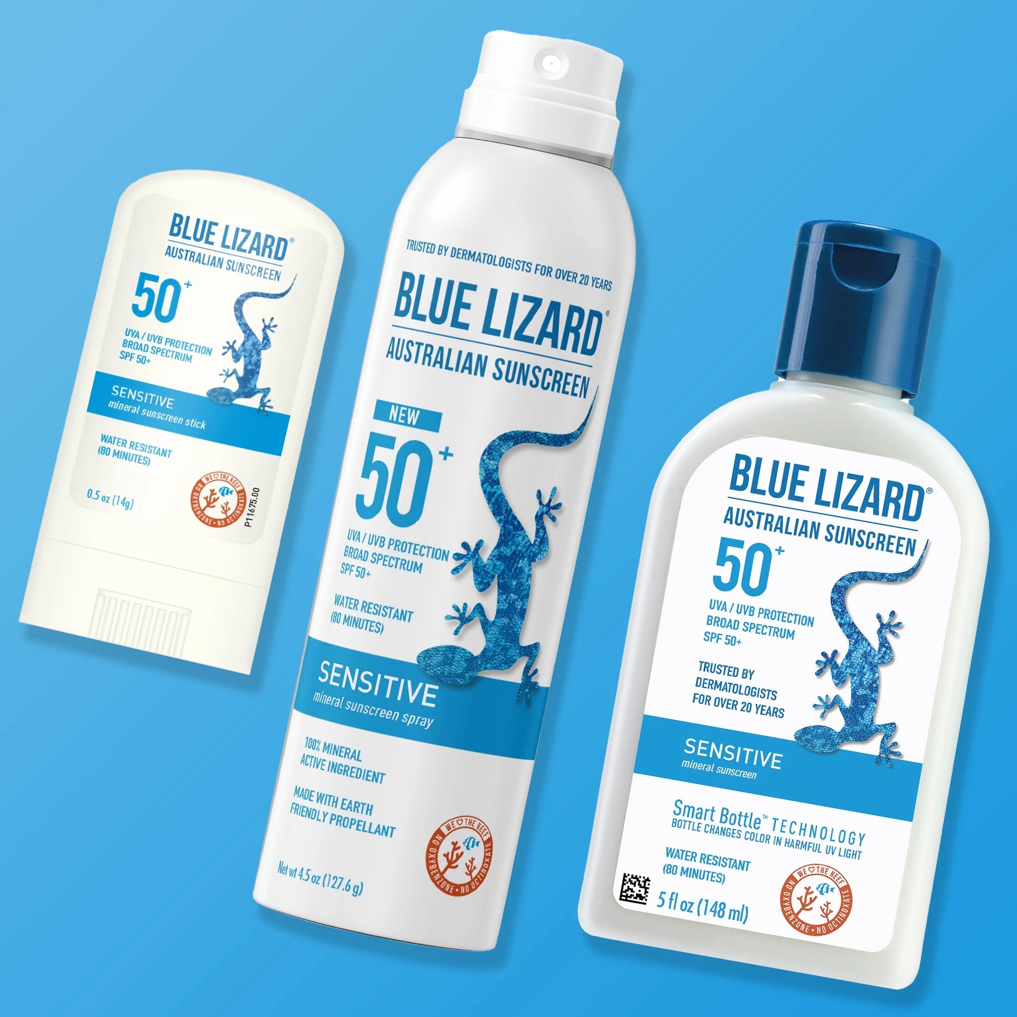 Blue Lizard Sensitive SPF 50 Mineral Sunscreen Spray, Broad Spectrum, 4.5 fl oz