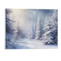 COMIO Vintage Snowy Forest 20 x 16 Framed Canvas Wall Art