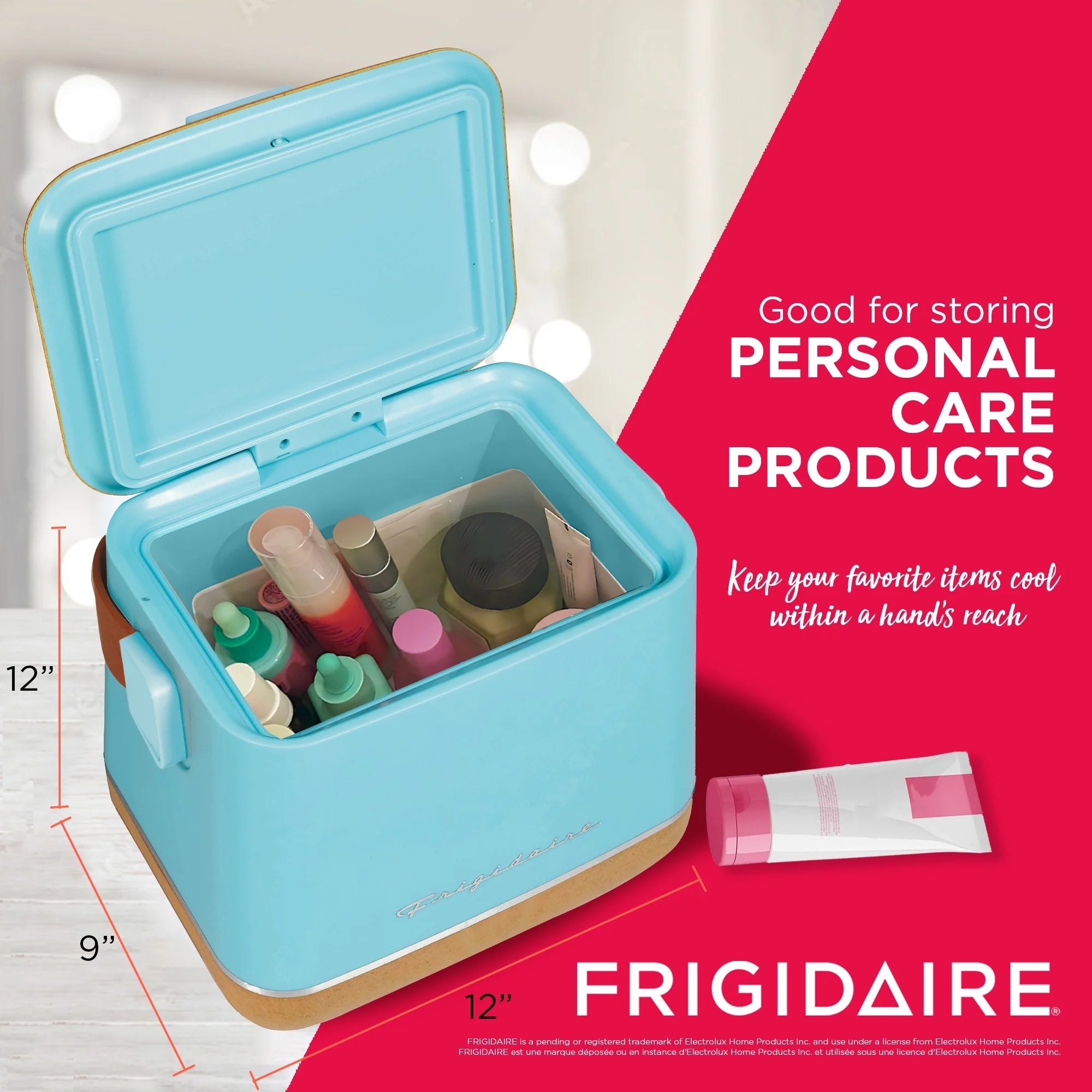 Frigidaire Portable Top Opening Lid Insulated 6-Can Mini Personal Fridge Cooler, EFMIS310, Black