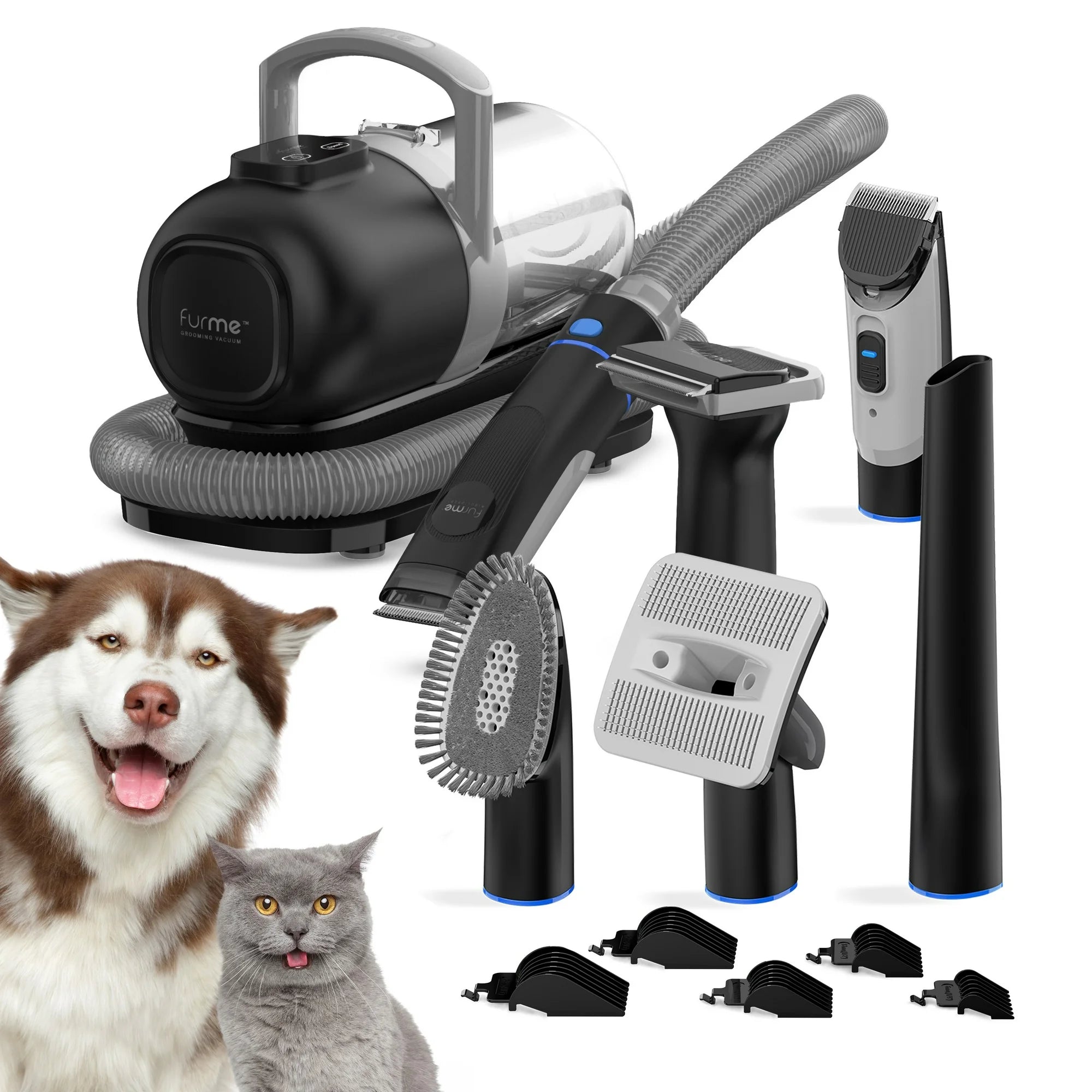 FurMe Pet Grooming Vacuum Kit – 5 Essential Tools for All Dogs, Cats, and Pet Fur