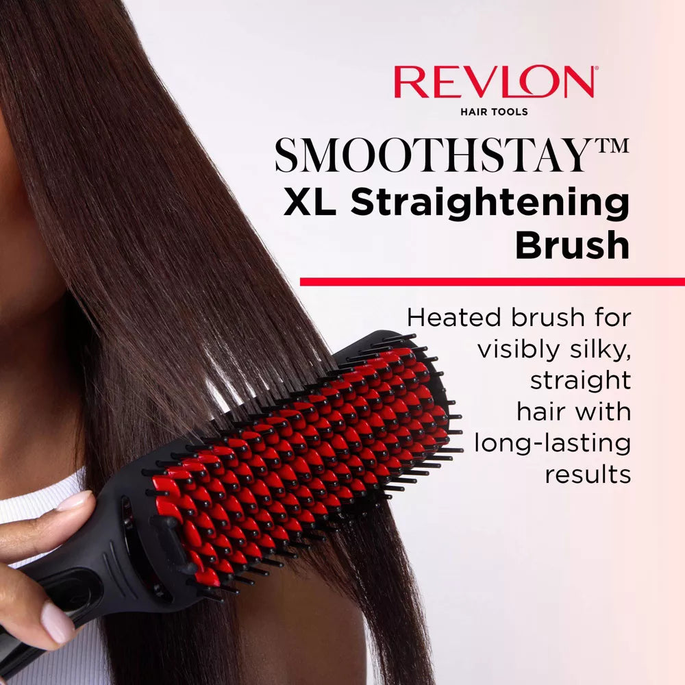 Revlon SmoothStay XL Straightening Brush with text 