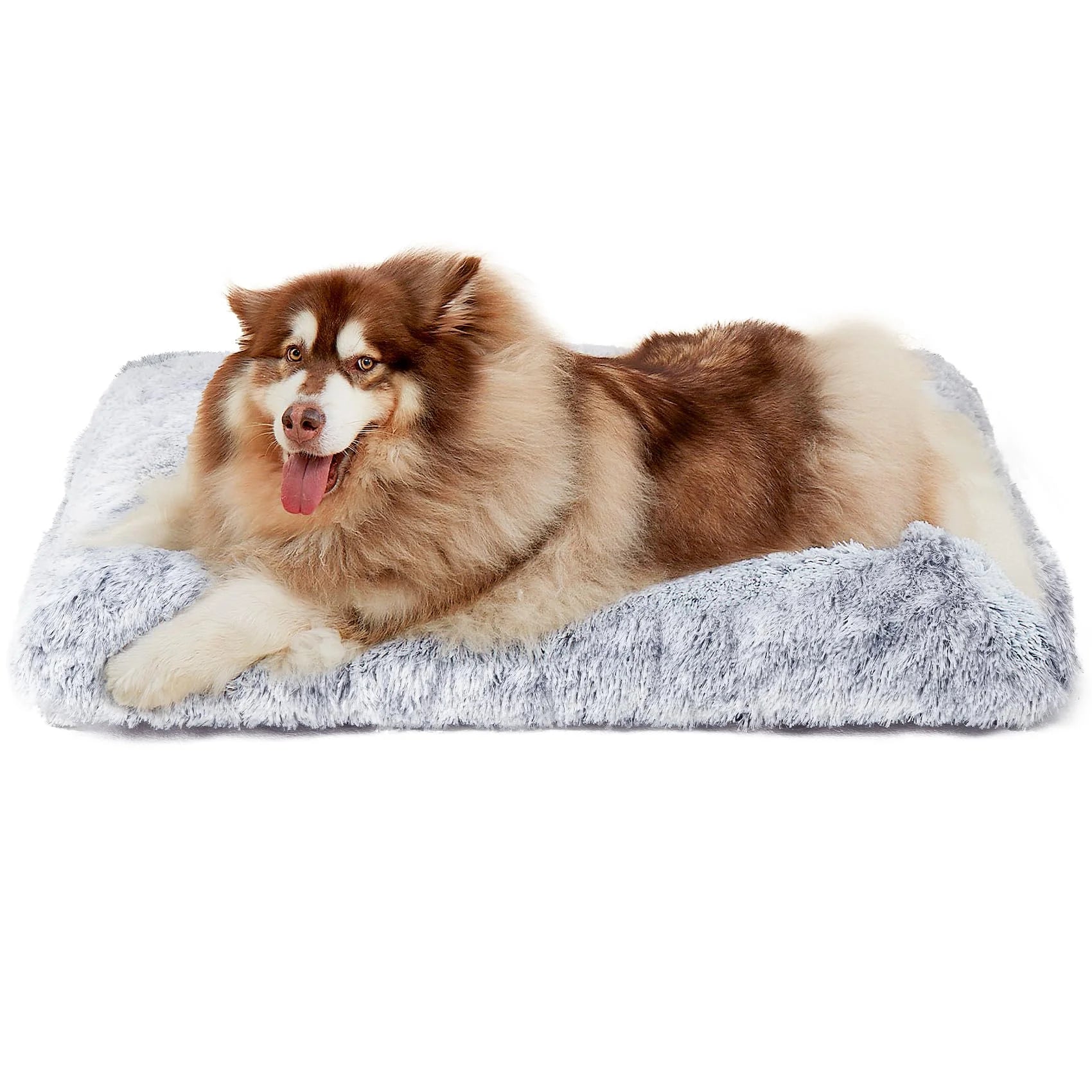 Juyafio Large Plush Dog Pet Bed,Washable Dog mat with Non-Slip Bottom for Large and Medium Dogs, 38"x26" Gray Anti Anxiety Dog Bed