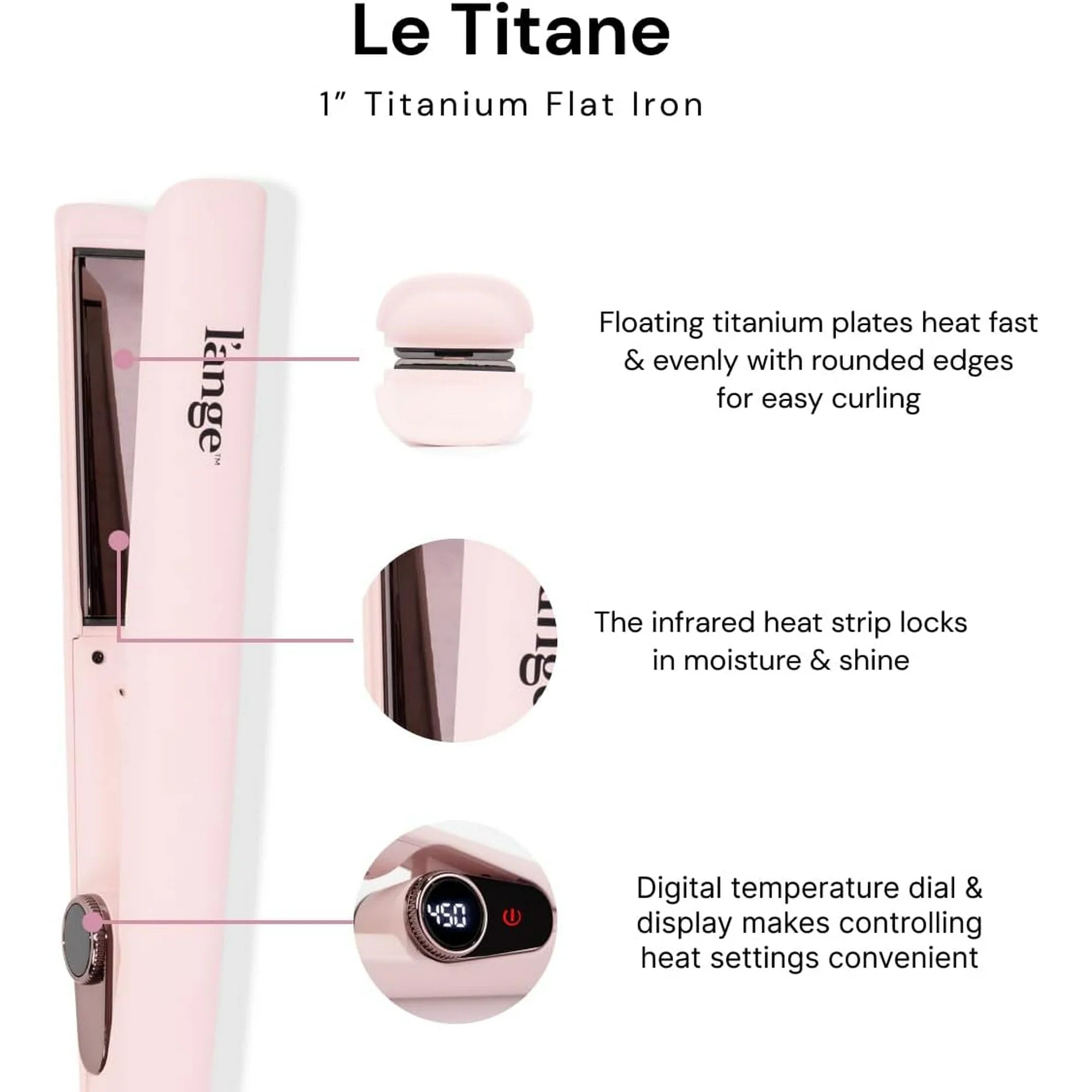 L'ange Hair Le Titane 2-in-1 Titanium Flat Iron Hair Straightener and Curler