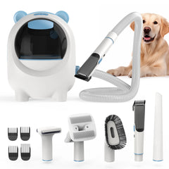 Moosoo Dog Grooming Kit - Powerful Suction Pet Vacuum with 5 Professional Grooming Tools for Shedding Cats & Dogs