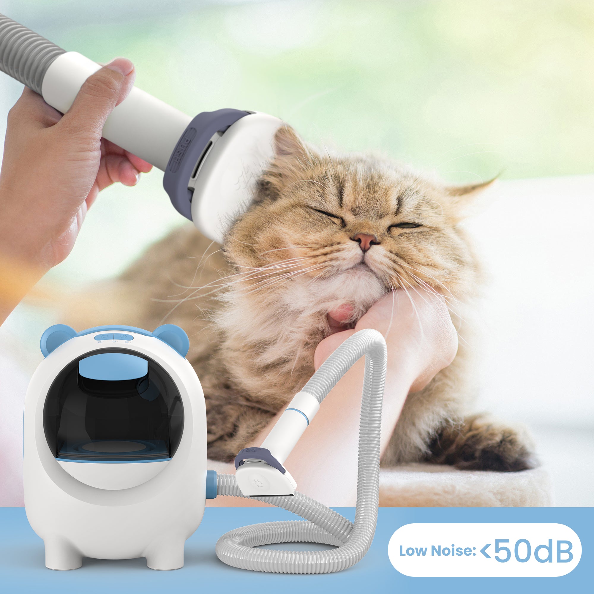 Moosoo Dog Grooming Kit - Powerful Suction Pet Vacuum with 5 Professional Grooming Tools for Shedding Cats & Dogs