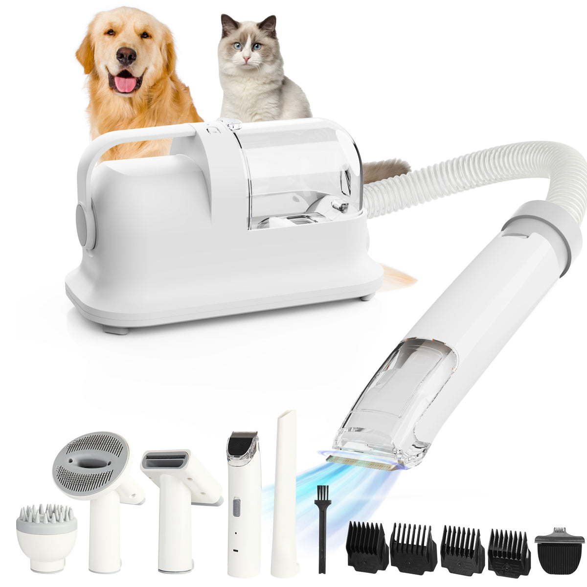 Nanafrog Dog Grooming Kit & Vacuum - 12kPa Suction, 1.4L Capacity