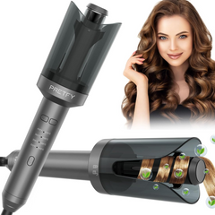 Pretfy Automatic Curling Iron, Auto Hair Curler with 1 inch Ceramic Ionic Barre, 4 Gears Heating Temperatures & LCD Display, Auto Shut-Off and Anti-Scald, Fast Heating for Hair Styling