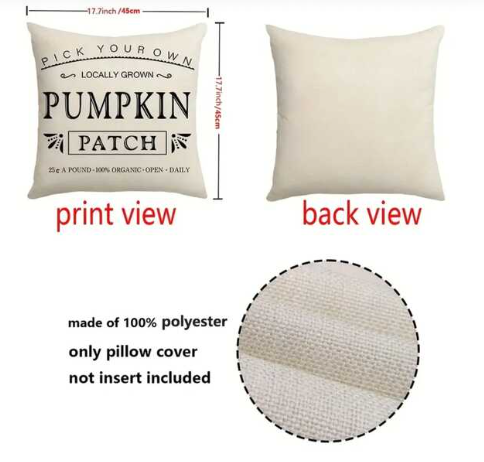 4 Pcs/set Digital Print Fall Harvest Linen Pillowcase