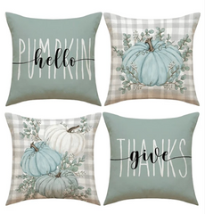 4 Pcs/set Watercolor Pumpkin Printed Pillowcase Set