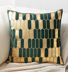 1pc Geometric Embroidered Cushion Cover, Modern Fabric Decorative Throw Pillow Case For Home