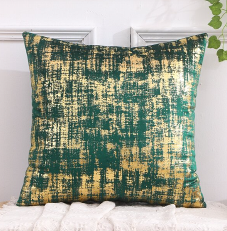 1pc Velvet Gold Foil Printed Cushion Cover