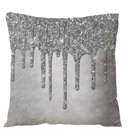 2 Pcs Printed Short Plush Pillowcase With Simulated Sequin Drop Pattern