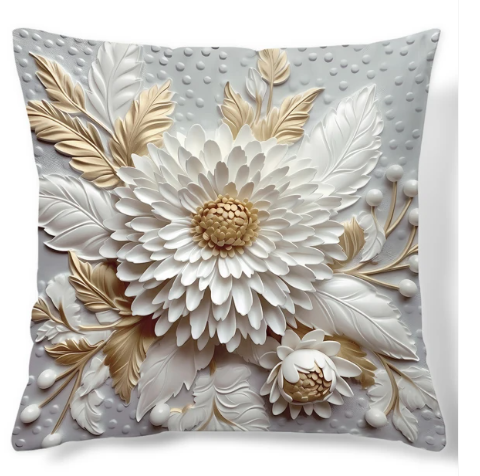 2 Pcs Floral Print Cushion Cover Without Filler