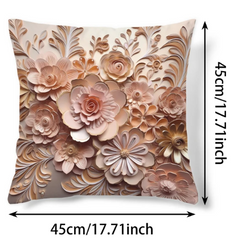 2 Pcs Floral Print Cushion Cover Without Filler