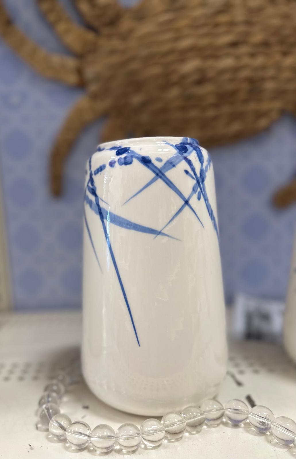 7.5" Blue & White Ceramic Vase by US Trove