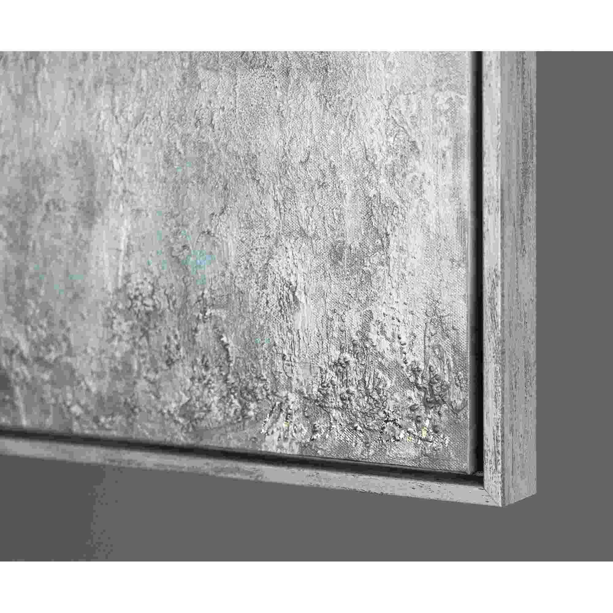 YS-Art Forest Fog Textured Large Canvas Wall Art with Antique Frame, Hand-Painted Painting for Home Decor, 24x48 Inches