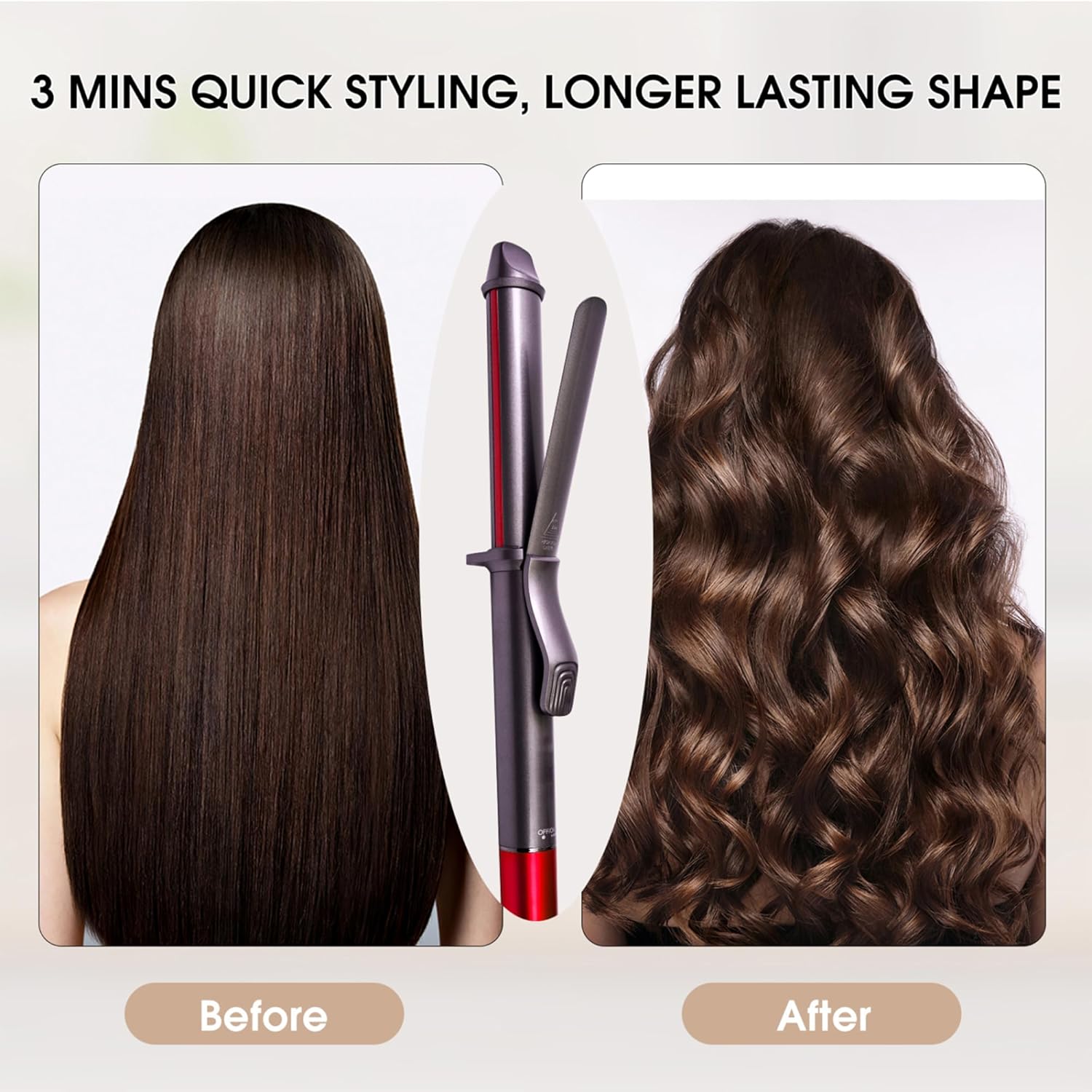 SKIMI Curling Iron, 1 inch Hair Curling Wand with Ceramic Coating, Fast Heating, Auto Shut Off