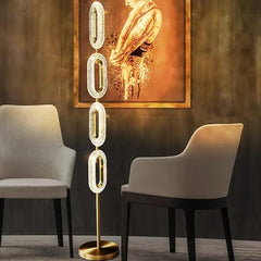 Lovedima Floor Lamp,Modern 4-Light Reading Lamp Plug-in Brass Standing Lamp,Gold