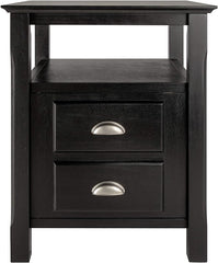 Winsome Solid Wood 2 Drawer Timber Night Stand Black Finish