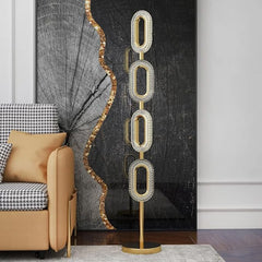 Lovedima Floor Lamp,Modern 4-Light Reading Lamp Plug-in Brass Standing Lamp,Gold