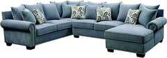 24/7 Shop at Home Luciano Contemporary Upholstered Sectional, Gray