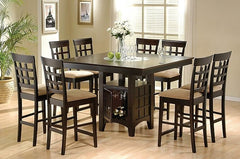 Coaster Furniture Clanton 7-Piece Square Dining Counter Height Set Table Cappuccino and tan 100438-S7