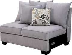 24/7 Shop at Home Luciano Contemporary Upholstered Sectional, Gray