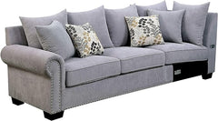 24/7 Shop at Home Luciano Contemporary Upholstered Sectional, Gray