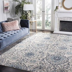 SAFAVIEH Madison Collection Area Rug - 8' x 10', Cream & Light Grey, Boho Chic Glam Paisley Design, Non-Shedding & Easy Care, Ideal for High Traffic Areas in Living Room, Bedroom (MAD600C)