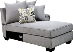 24/7 Shop at Home Luciano Contemporary Upholstered Sectional, Gray