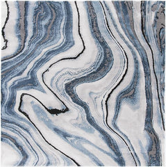 SAFAVIEH Craft Collection 6'7" Square Blue/Grey CFT819M Modern Abstract Non-Shedding Living Room Bedroom Dining Home Office Area Rug